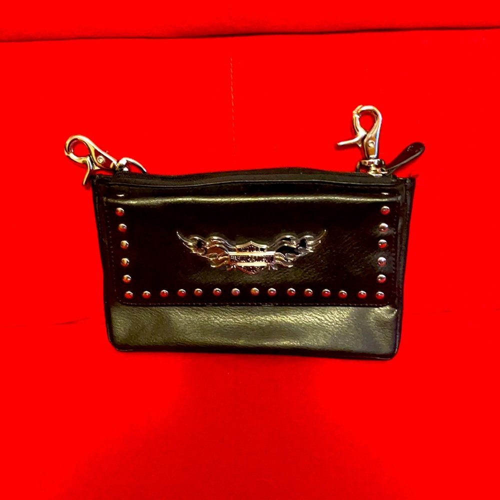 Harley-Davidson Black Fanny Pack Leather Purse